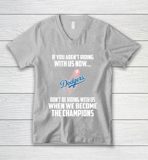MLB Los Angeles Dodgers Baseball We Become The Champions V-Neck T-Shirt 3