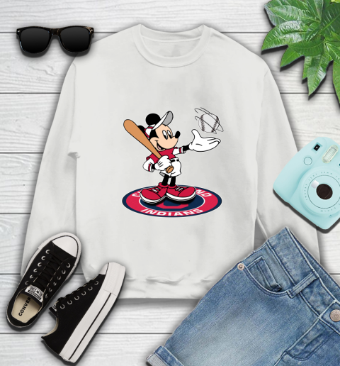MLB Baseball Cleveland Indians Cheerful Mickey Disney Shirt Sweatshirt 5