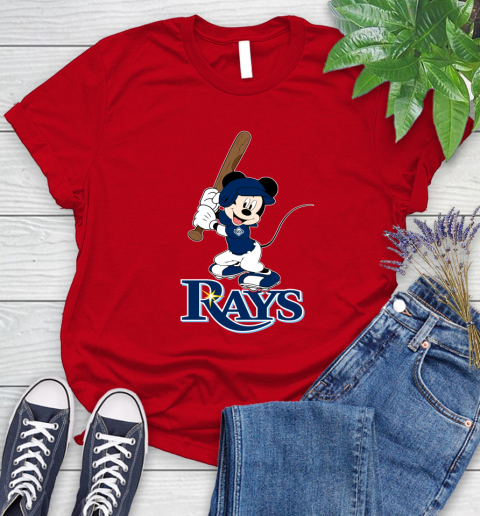 MLB Baseball Tampa Bay Rays Cheerful Mickey Mouse Shirt Women's T-Shirt 11