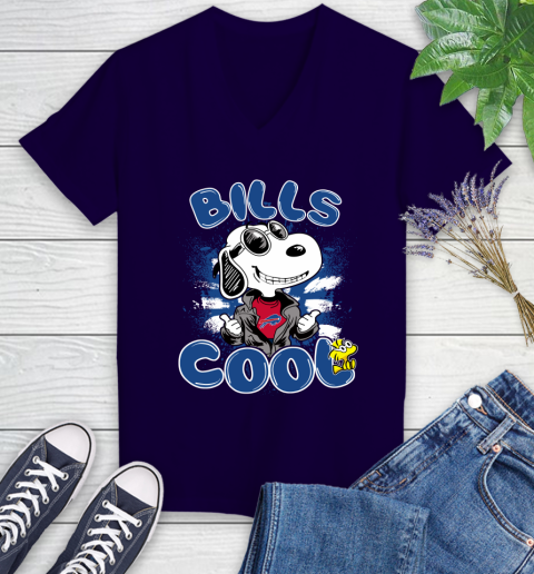 NFL Football Buffalo Bills Cool Snoopy Shirt Women's V-Neck T-Shirt 3