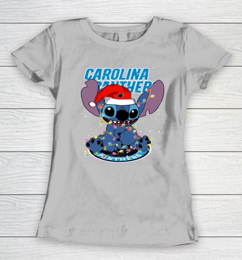 Carolina Panthers NFL Football noel stitch Christmas Women's T-Shirt 3