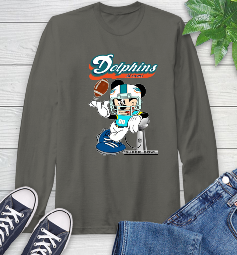 NFL Miami Dolphins Mickey Mouse Disney Super Bowl Football T Shirt Long Sleeve T-Shirt 8