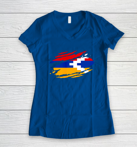 Artsakh Flag Proud Artsakh Support Artsakh Strong Armenia Women's V-Neck T-Shirt 7
