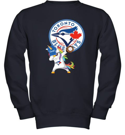 Hip Hop Dabbing Unicorn Flippin Love Toronto Blue Jays Youth Sweatshirt