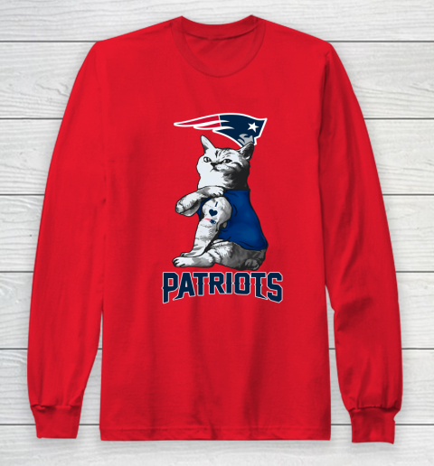 NFL Football My Cat Loves New England Patriots Long Sleeve T-Shirt 7