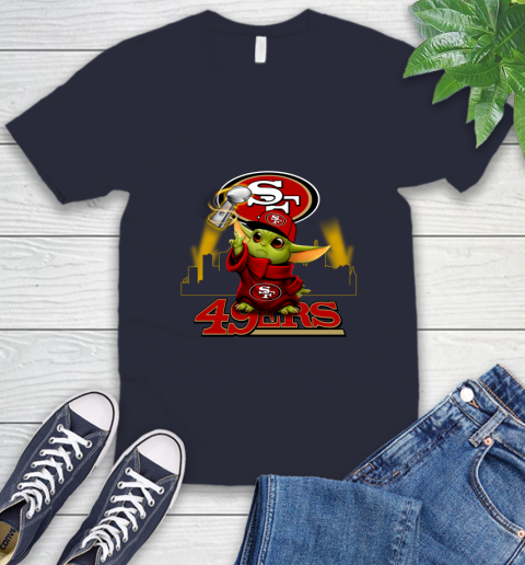 Super Bowl Baby Yoda Loves The San Francisco 49ers Star Wars NFL Shirts 47