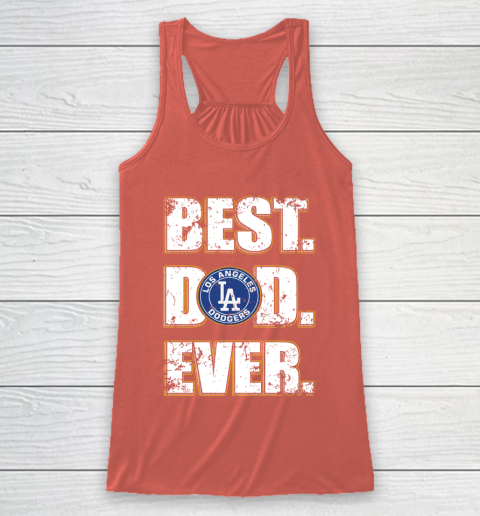 MLB Los Angeles Dodgers Baseball Best Dad Ever Family Shirt Racerback Tank 3