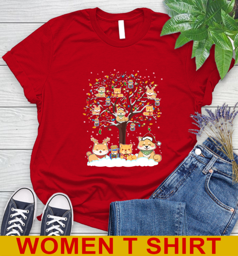 Shiba inu dog pet lover light christmas tree shirt 95