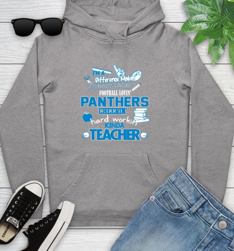 Carolina Panthers NFL I'm A Difference Making Student Caring Football Loving Kinda Teacher Youth Hoodie 6