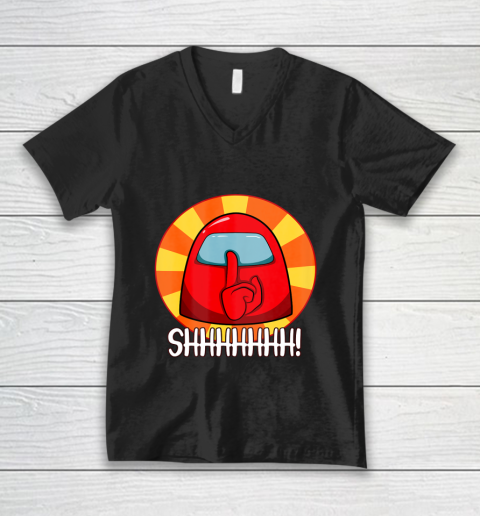 Among Us Game Shirt Cool Among Us shirt Crewmate or Impostor SHHHHHH V-Neck T-Shirt