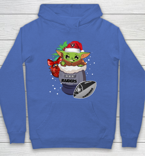 Oakland Raiders Christmas Baby Yoda Star Wars Funny Happy NFL Hoodie 9