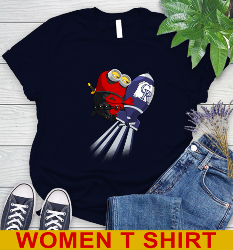 MLB Baseball Colorado Rockies Deadpool Minion Marvel Shirt Women's T-Shirt 2