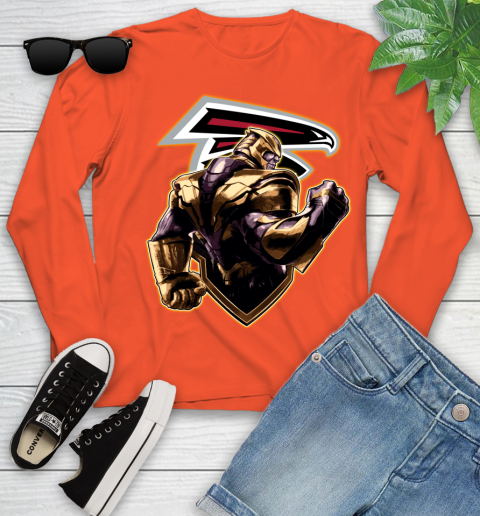 NFL Thanos Avengers Endgame Football Sports Atlanta Falcons Youth Long Sleeve 4