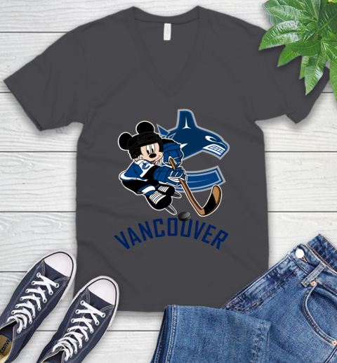 NHL Vancouver Canucks Mickey Mouse Disney Hockey T Shirt V-Neck T-Shirt 5
