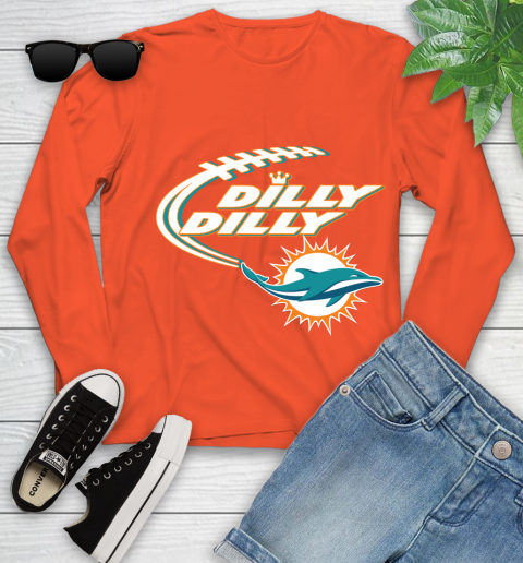 NFL Miami Dolphins Dilly Dilly Football Sports Youth Long Sleeve 4