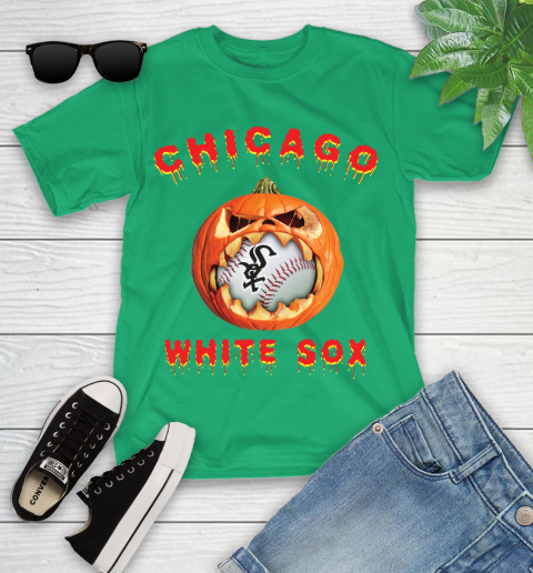 MLB Chicago White Sox Halloween Pumpkin Baseball Sports Youth T-Shirt 6