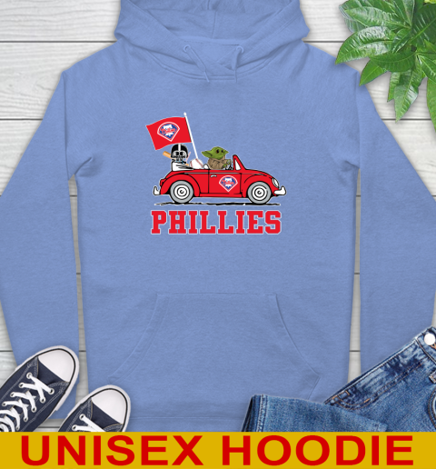 MLB Baseball Philadelphia Phillies Darth Vader Baby Yoda Driving Star Wars Shirt Hoodie 11