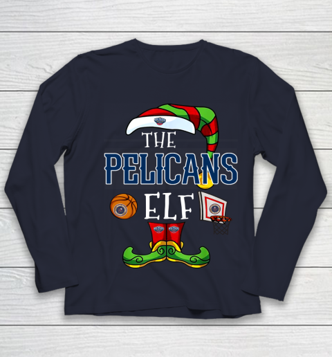 New Orleans Pelicans Christmas ELF Funny NBA Youth Long Sleeve 2