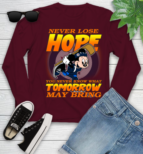 Winnipeg Jets NHL Hockey ootball Mickey Disney Never Lose Hope Youth Long Sleeve 6