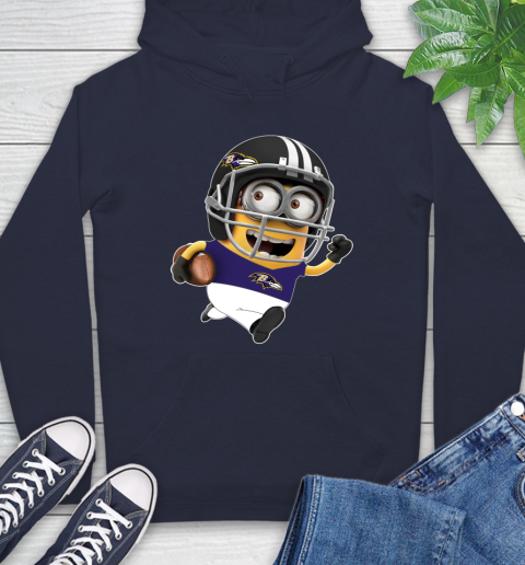NFL Baltimore Ravens Minions Disney Football Sports Hoodie 4