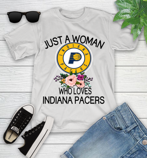NBA Just A Woman Who Loves Indiana Pacers Basketball Sports Youth T-Shirt