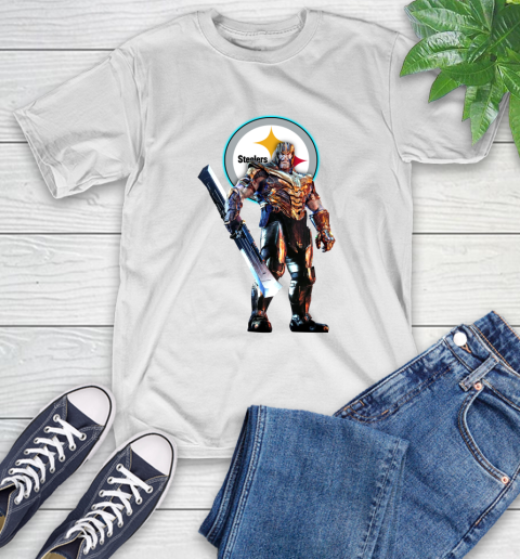 NFL Thanos Gauntlet Avengers Endgame Football Pittsburgh Steelers T-Shirt