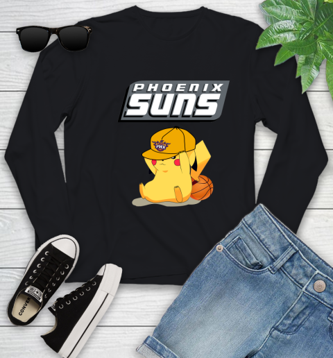 NBA Pikachu Basketball Sports Phoenix Suns Youth Long Sleeve 2