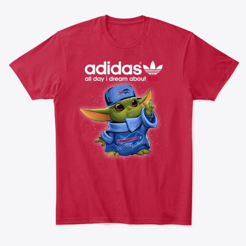 Baby Yoda Adidas All Day I Dream About  Bills wstu baby yoda adidas all day i dream aboutbills classic t shirt 2 front red