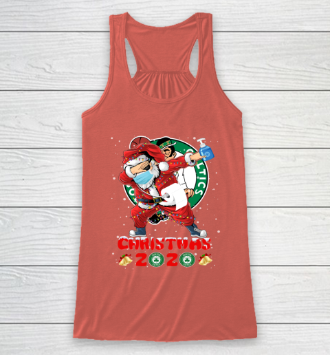 Boston Celtics Funny Santa Claus Dabbing Christmas 2020 NBA Racerback Tank 3