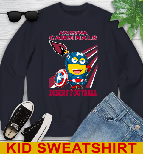 NFL Football Arizona Cardinals Captain America Marvel Avengers Minion Shirt Youth Sweatshirt 2