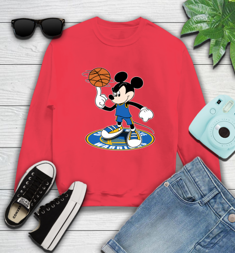 NBA Basketball Golden State Warriors Cheerful Mickey Disney Shirt Sweatshirt 10