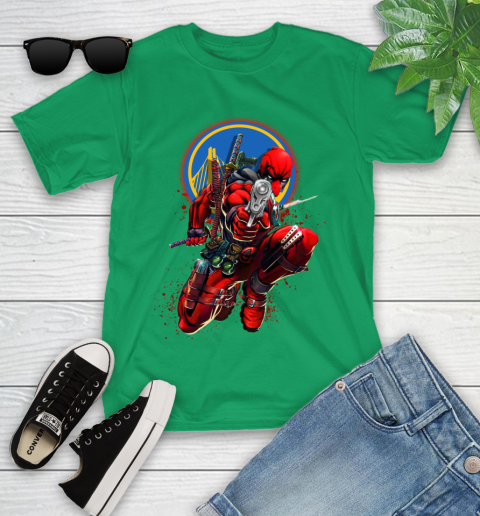 NBA Deadpool Marvel Comics Sports Basketball Golden State Warriors Youth T-Shirt 6