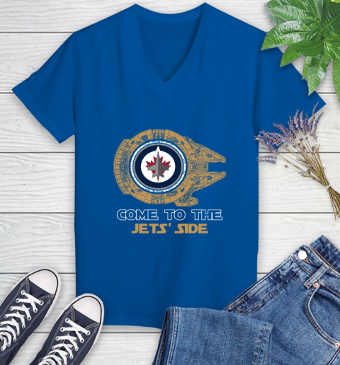 NHL Come To The Winnipeg Jets Wars Hockey Sports Women's V-Neck T-Shirt 10