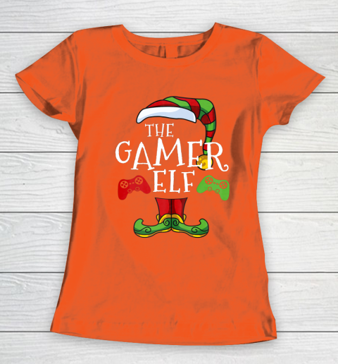 Gamer Elf Family Matching Christmas Funny Gaming Pajama Women's T-Shirt 3