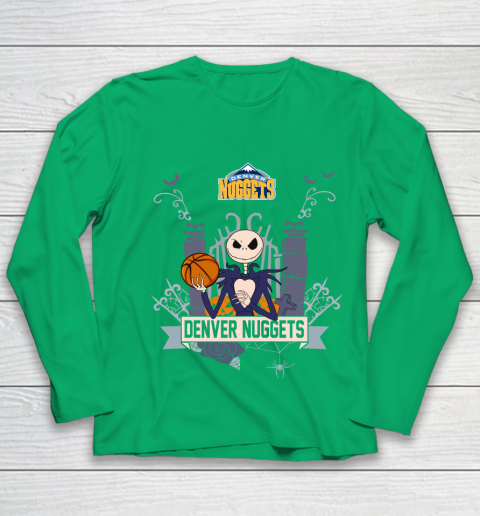 NBA Denver Nuggets Basketball Jack Skellington Halloween Youth Long Sleeve 4