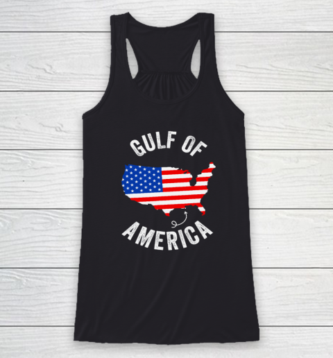 Gulf of USA America Funny Gulf of Mexico USA Flag Map July 4th Racerback Tank