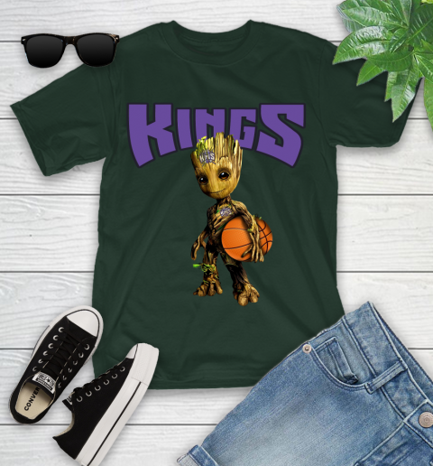Sacramento Kings NBA Basketball Groot Marvel Guardians Of The Galaxy Youth T-Shirt 5