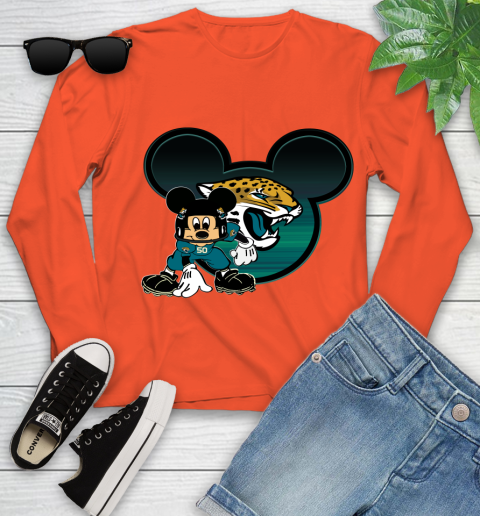 NFL Jacksonville Jaguars Mickey Mouse Disney Football T Shirt Youth Long Sleeve 4