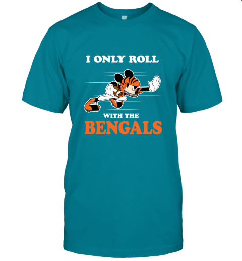 NFL Mickey Mouse I Only Roll With Carolina Panthers Youth T-Shirt 