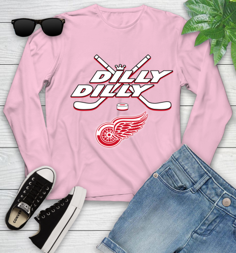 NHL Detroit Red Wings Dilly Dilly Hockey Sports Youth Long Sleeve 10