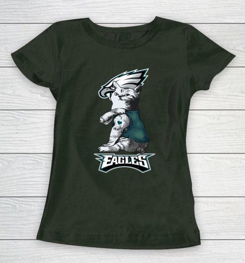 NFL Football My Cat Loves Philadelphia Eagles Women's T-Shirt 4