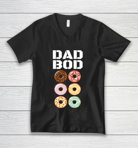 Father's Day Funny Gift Ideas Apparel  Dad Bod Donut Abs Dad Father T Shirt V-Neck T-Shirt