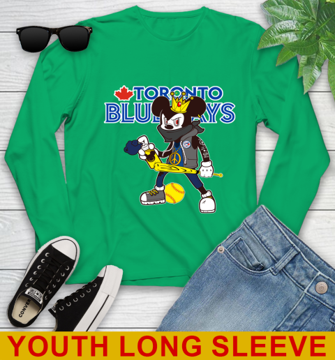 Toronto Blue Jays MLB Baseball Mickey Peace Sign Sports Youth Long Sleeve 7
