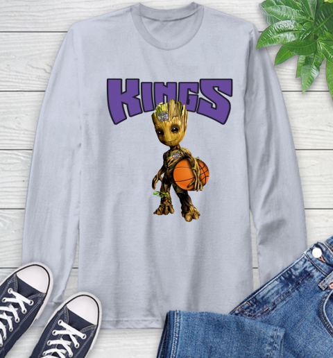 Sacramento Kings NBA Basketball Groot Marvel Guardians Of The Galaxy Long Sleeve T-Shirt 6