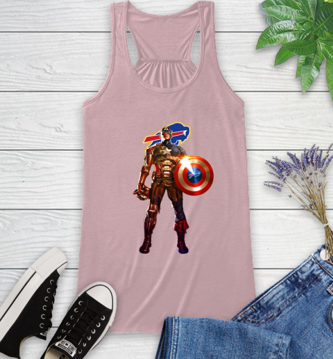 NFL Captain America Marvel Avengers Endgame Football Sports Buffalo Bills Racerback Tank 11