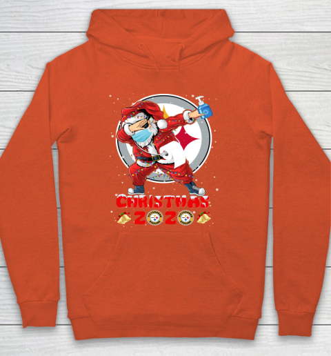 Pittsburgh Steelers Funny Santa Claus Dabbing Christmas 2020 NFL Hoodie 3