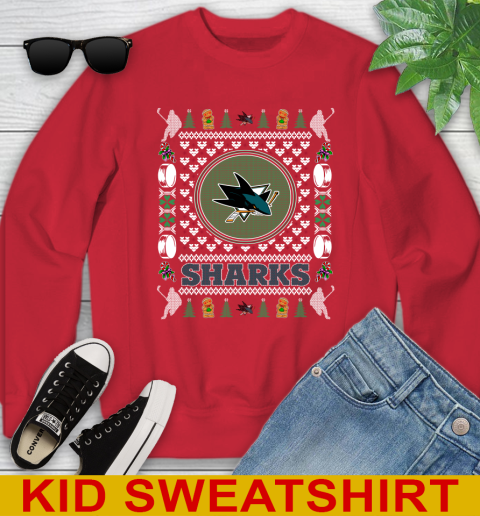 San Jose Sharks Merry Christmas NHL Hockey Loyal Fan Youth Sweatshirt 7