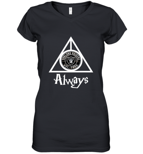 Always Love The Oakland Raiders x Harry Potter Mashup Women's V-Neck T-Shirt