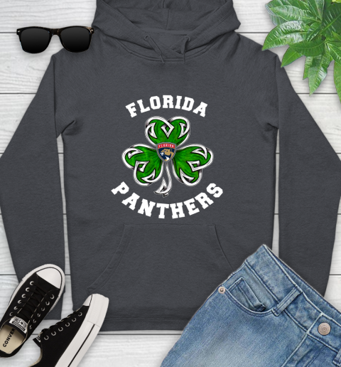 NHL Florida Panthers Three Leaf Clover St Patrick's Day Hockey Sports Youth Hoodie 10