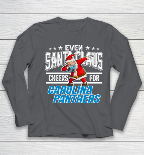 Carolina Panthers Even Santa Claus Cheers For Christmas NFL Youth Long Sleeve 6
